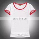 Girl's Round-neck T-shirt With Short Sleeves and Color End for Collar and Sleeves thumbnail-2