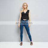 Women Clothes Sleeveless Summer Plain Black Backless Sexy Lady Tops