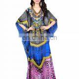 Women's Multi-Colour Satin Silk Digital Printed Stylish Kaftan / Smart Wear Kaftan / Style Kaftan (kaftan dress)