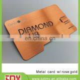 Rose golden Metal business Card with engraving etched