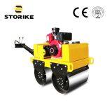 Pedestrian Mechanical Vibrating Double Wheels Mini Road Roller Compactor thumbnail-1