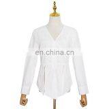TWOTWINSTYLE White Loose Shirt For Women Long Sleeve Minimalist Solid Casual thumbnail-1