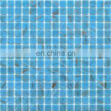 Swimming Pool Mosaic Tiles Blue Hot-Melt Mosaic Products Shower Floor Meshed Backed Mosaic Tile