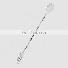 Factory Direct Mixing Spoon Stainless Steel Professional Cocktail Bar Spoon With Fork