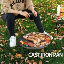 Factory Wholesale Pre-seasoned Cast Iron BBQ Crepe Pan Dosa Tortilla Cast Iron Concave Tawa Griddle With Three Legs thumbnail-5