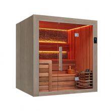 Customized Wooden Steam Sauna for Home Users With Tempered Glass Door and Cedar Sauna Interior With Far Infrared Heater. thumbnail-2