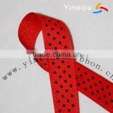 Black Polka Dots Printing Grosgrain Ribbon thumbnail-1