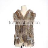 QD663 New Fashion Handknitted Rabbit & Raccoon Vest With Cap 2016 thumbnail-3