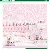 Hot Sale Foaming Non Woven Wallpaper, Bubblegum Pink Royal Rose Wallcovering for House , Unusual Wall Decor Warehouse thumbnail-1