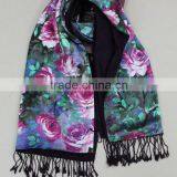 2014 Fancy Woman Chinese Silk Scarf Double Layered 100% Silk Scarf