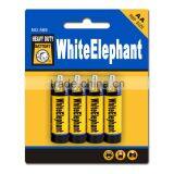 White Elephant Brand Aluminium Jacket Mercury Free Carbon Zinc Battery R6P