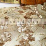 Fashion Flower Pattern Sequin Embroidery Fabric for Wedding Dress thumbnail-6