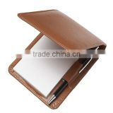 Brown Smart Leather Pocket Notebook With Pen Holder