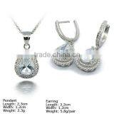 [SZH-1210] 925 Silver Jewelry Set With CZ Stones, Micro Pave Setting, Wedding Jewelry Sets. thumbnail-5