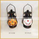 Lamp Shape Ceramic Hawlloween Pumpkin Tealight Holder