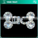 3MM 2MM Clear Crystal Garment Rhinestone Rhodium Metal Pair Buckle thumbnail-2
