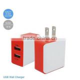 2016 hot sale 5v 2A dual usb mobile phone wall charger