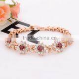 Wedding Jewelry 18 K Gold / White Gold Plated Inlay Red Zircon Cubic Bracelets thumbnail-5