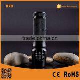 878 High Power Waterproof Led Flashlight Torch Zoom Flesh Torch