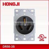 Power Devices 50AMP 125/250V 3-Pole 3-Wire NEMA 10-50R Flush Mount Receptacle UL Approved
