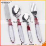 Wholesale plastic cutlery, glass handle flatware, reusable plastic dinnerware