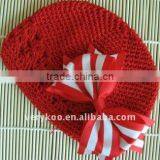 Hair Bow Crochet Newsboy Beanie Kufi Hats