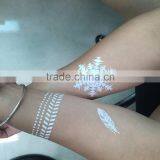 Customize Logo Fashion Silk Screen Temporary Metallic White Tattoo Sticker thumbnail-3