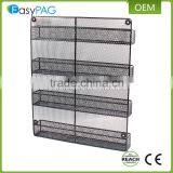 Kitchen Accessories 4 Tier Black Paint Wire Mesh Wall Mounted Spice Rack thumbnail-6