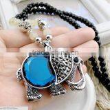 Thailand Blue Crystal Elephant Long Chain Necklace thumbnail-1