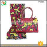 African Ankara Fabric Mix Waxed Shoulder Bag Wax and Bag Set in Red