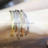 Wholesales Stainless Steel Adjustable Message Bangle Bracelet With High Quality thumbnail-5