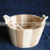 Hot Selling Different Types Wooden Garden Flower Pot With Rope thumbnail-3