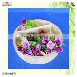 Home Decorating Handmade Bio-degradable Round Small Grids Wooden Tray thumbnail-5