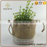 100% Burlap Drawstring Cheap Jute Bags thumbnail-4