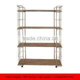 4 Tier Metal Shelves On Wheels, Metal Wood storage cart
