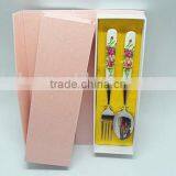 Ceramic Handle Stainless Steel Set Spoon and Fork Set thumbnail-1