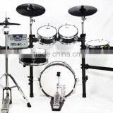 5 pc Black Wooden Digital Drum Set thumbnail-3