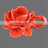 Delicate Red Flower Porcelain Candle Holder With Handle thumbnail-1