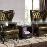 JR029 Luxury Antique Chesterfield Genuine Leather Leisure Chair Living Room Single Chairs Hotel Room Chair Wedding Furniture thumbnail-1