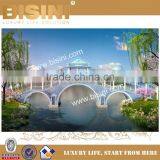 Rome Style Half-moon-shaped Three Arch Bridge, Scenic Spot Pedestrian Bridge, Ancient Glass Foot Bridge(BF08-Y10017)