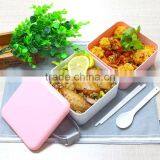 Food Grade BPA Free Plastic Two Layers Lunchbox , Reusable Take Away Lunch Box Food Containers thumbnail-3