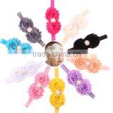 Wholesale Baby Toddler Infant Flower Headband With Pearl Hair Bow Band Accessories thumbnail-1