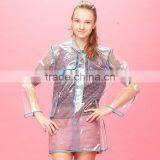 Adult Shiny Pvc Rainsuit Clear Rain Wear thumbnail-1