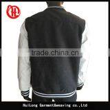Custom pu Sleeve Fleece Casual Varsity Jacket for Men thumbnail-2