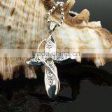 925 Sterling Silver Necklace Women's Jewelry Rhodium Plated Cross Pendant thumbnail-1