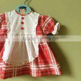 Hot Sale Lovely Kids Cotton Clothes Red Plaid Lace Trim Latest Designs Photos 2 Year Old Baby Girl Dress thumbnail-2
