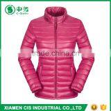 Morden Style Pink Women Ultra Light Down Jacket With Detachable Hood thumbnail-2