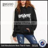 Black Abstract Custom Made Print Hoodie With Pocket Private Label Long Sleeve Hoodies Cotton French Terry thumbnail-1
