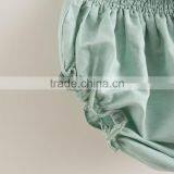 Wholesale Summer New Design Clohing Set Girl Green Star Cotton Linen Suit Match Solid Green Bloomer thumbnail-6