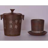 Tea Set Chinese Handmade Cermaic Tea Set With One Tea Caddy and Two Tea Cups thumbnail-3